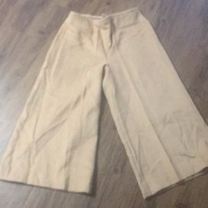 Alpaca wool silk lined tan calf-length palazzos 4
